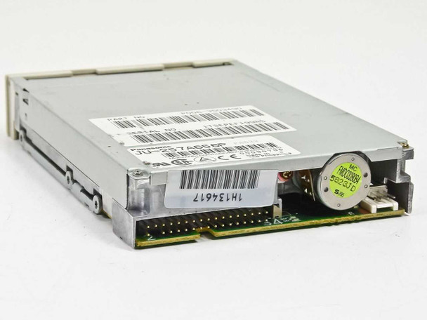 Panasonic JU-257A656P floppy drive — top and right-side view showing label and 34-pin connector board