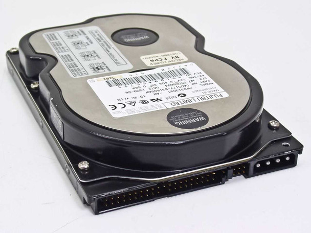 Fujitsu MPD3130AT hard drive — angled top-rear view showing IDE ribbon cable connector and power connector
