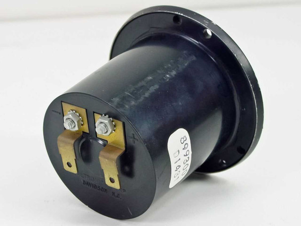 Taltronics 899300 hour gauge rear view showing spade terminals and cylindrical housing body