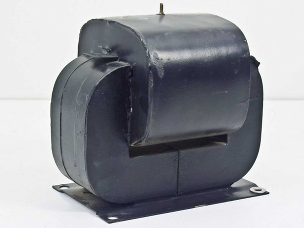 QT&E 4684 Varian MED klystron transformer – front-right view showing overall form factor and terminal slot opening on right side