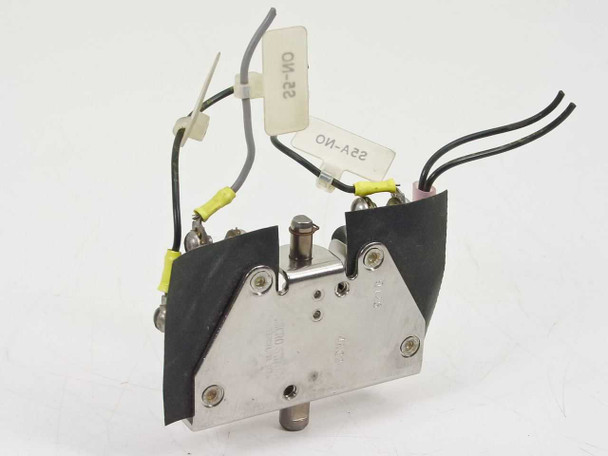 Micro Switch 9125 4AC2 limit switch — bottom/rear view showing S5A-NO and S5-NO wire lead labels and mounting plate underside