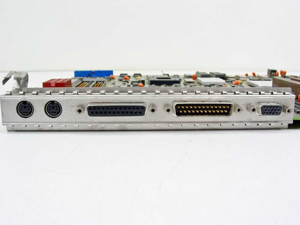 IBM 85F0434 motherboard I/O bracket side view showing two PS/2 ports, two DB-25 connectors, and DB-15 connector