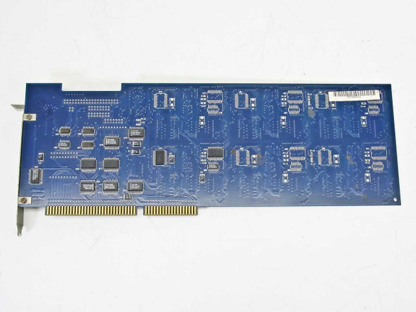 Rhetorex RDSP24000 ISA card reverse side showing solder side of blue PCB with component population