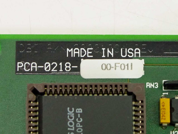 Arnet ArnetFAX PCA-0218-00-F011 close-up of part number label reading MADE IN USA and PCB revision