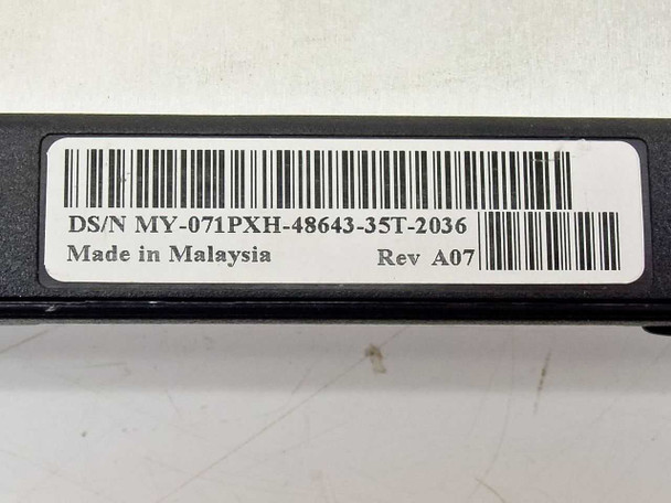 Dell MY-071PXH floppy drive module label — DS/N MY-071PXH-48643-35T-2036, Made in Malaysia, Rev A07