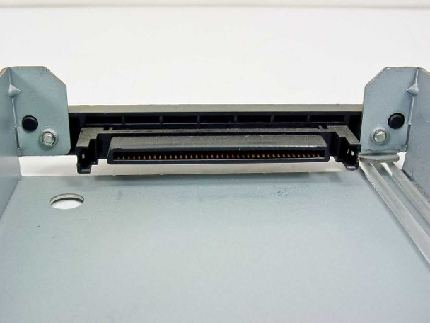 HP 5064-3541 hot swap caddy — close-up of SCSI backplane connector (68-pin) on drive mounting end