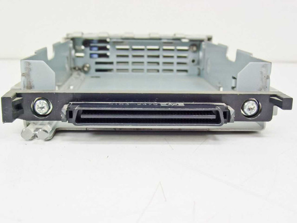 HP 5064-3541 hot swap tray — rear view showing full SCSI SCA-style backplane connector and mounting screws
