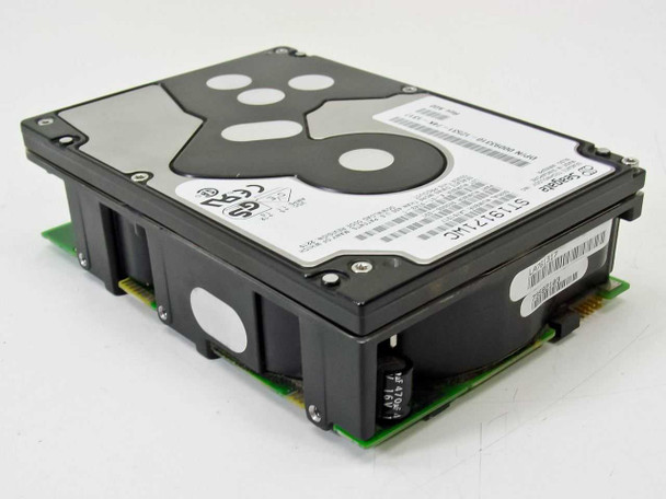 Seagate ST19171WC 9GB 80-Pin Wide SCSI Hot-Swap Hard Drive – top and right side angle view showing drive label and SCA connector PCB