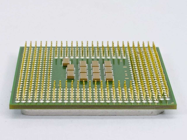 Intel Pentium 4 SL6LA Socket 478 CPU — angled side view showing pin array and substrate thickness