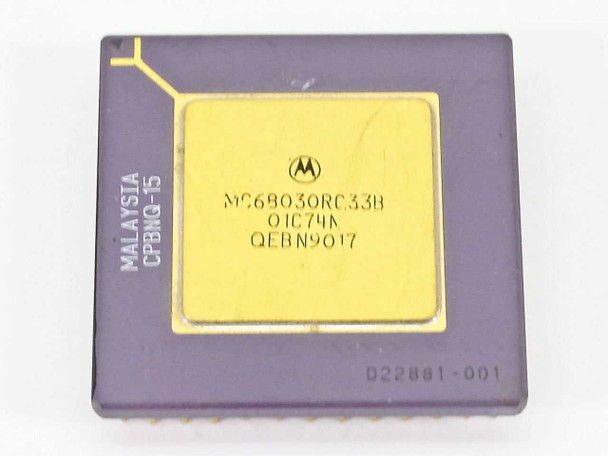 Motorola Gold Faced Processor Chip (MC68030RC33B)