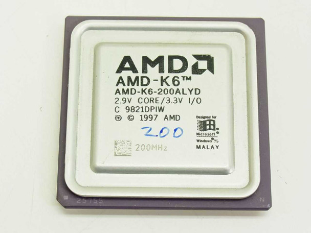 AMD K6-200ALYD K6 200MHz CPU Socket 7 2.9V Core/3.3V I/O