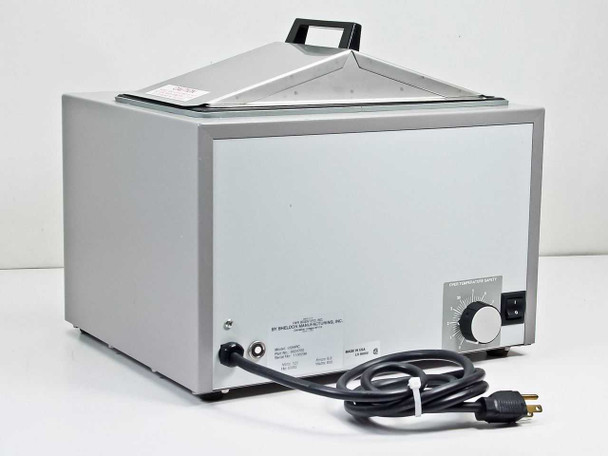 VWR Scientific 1225PC Water Bath right side and rear view showing power cord, rating label, and over-temperature safety dial