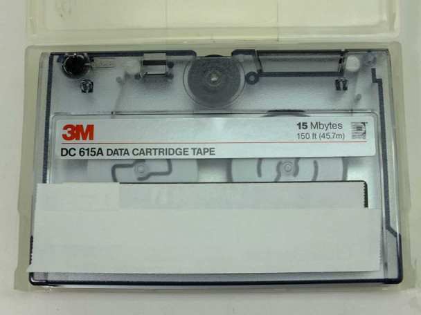 3M DC615A 15MB SLR Data Cartridge Tape – closer front label view showing tape reel and DC615A label detail