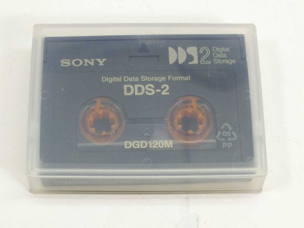 Sony DGD120M DDS-2 4GB DAT data cartridge in clear plastic protective case — front label view