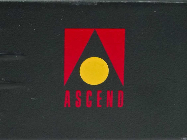 Ascend Communications logo – red and black corporate badge on top of the MBV-BRI4S-J chassis