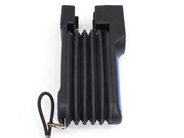 Drager Accuro pump bellows view from above showing accordion-style bellows and blue side grip panels