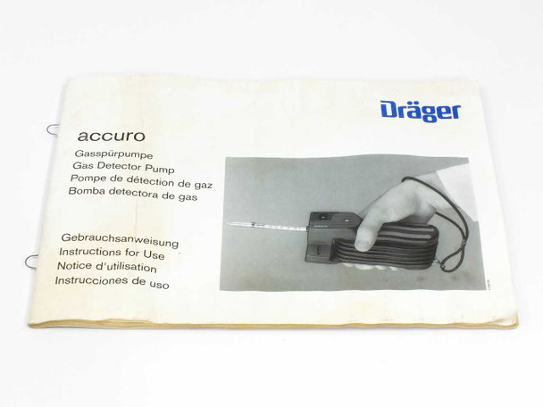 Drager Accuro Gas Detector Pump with Manual, Case, Spare Tubes (6400000)