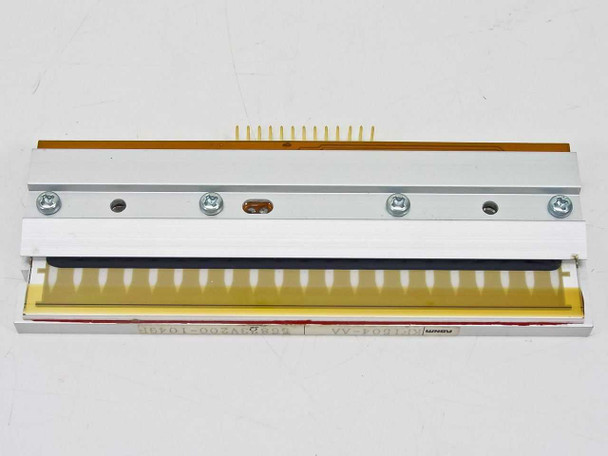 Rohm KF1504-AA thermal printhead – front view showing heating element strip and gold flex cable connector