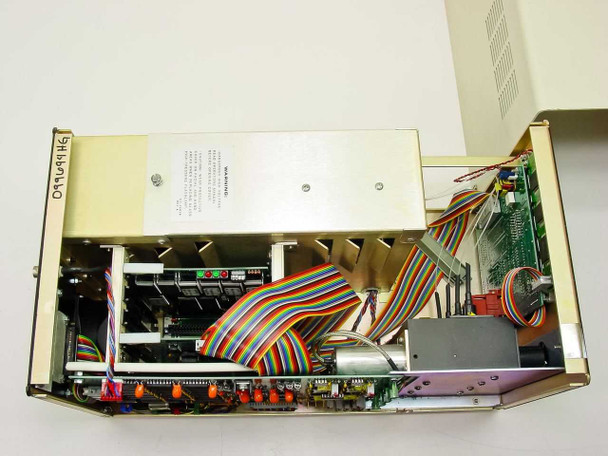 Luxtron 755 HG interior top-down view – internal chassis with multiple PCBs, ribbon cables, and power components visible with cover removed