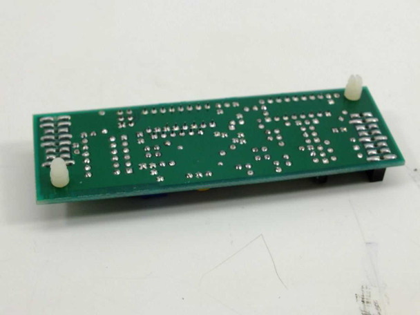 Guzik 301920 Programmable Filter PCB — solder-side (bottom) view showing clean solder joints and two standoff posts