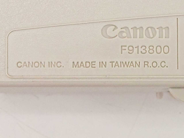 Canon F913800 model number and Made in Taiwan label on underside of CanoScan FB 630U
