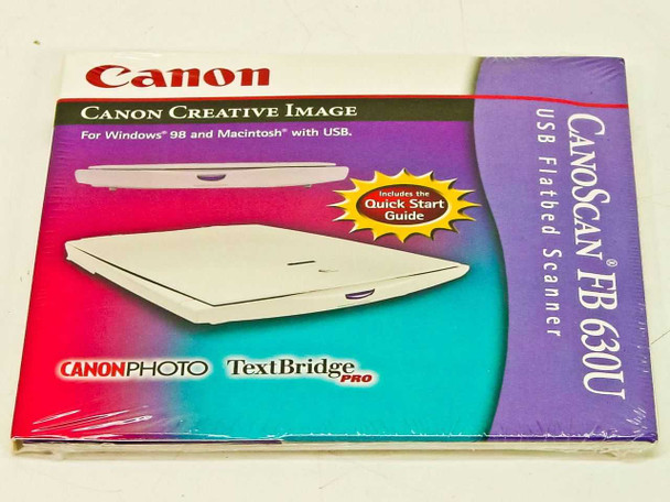Canon Creative Image software box for CanoScan FB 630U — Windows 98 and Macintosh USB, includes Quick Start Guide, CanoPHOTO and TextBridge Pro