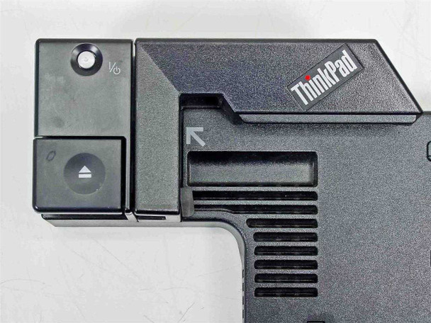Lenovo ThinkPad Mini Dock Type 2505 – close-up of power button and eject button with ThinkPad logo badge