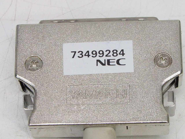 NEC 73499284 label on Yamaichi 50-pin connector housing showing part number and brand