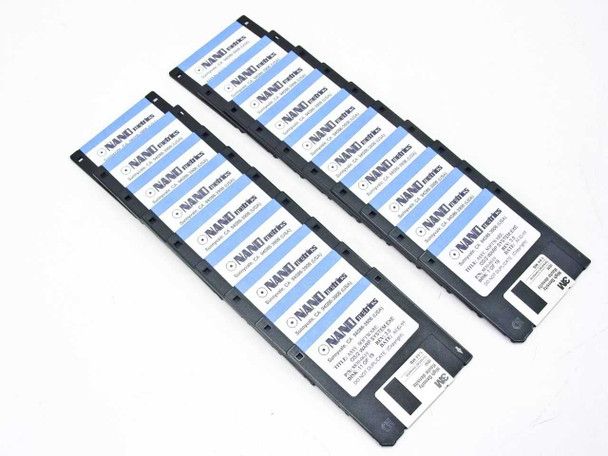 Nano Metrics 8830-0619 OS/2 Warp System Software — full set of 19 labeled 3.5-inch floppy diskettes spread in two rows