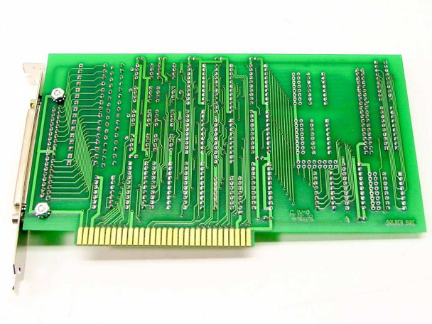 Dison AMC167 Rev B ISA serial card – solder side view showing PCB traces and ISA edge connector