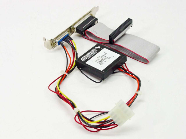 Computer Products EM951S power converter module with Molex harness, ribbon cable, and ISA bracket with DB25 and DB15 ports — full assembly front view