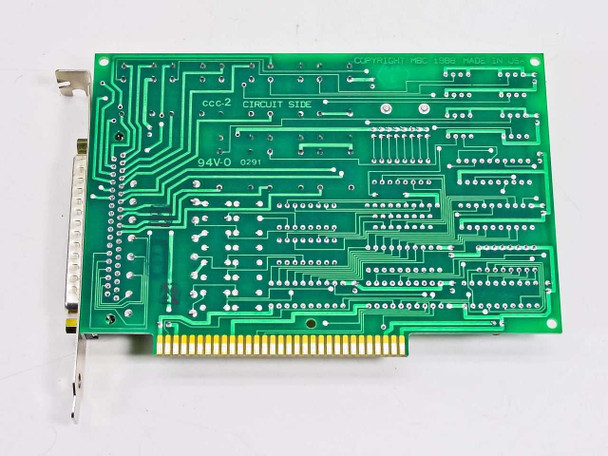 Keithley PDISO-8 PC7082 ISA card — solder/circuit side showing PCB traces, CCC-2 markings, 94V-0 rating, and ISA edge connector