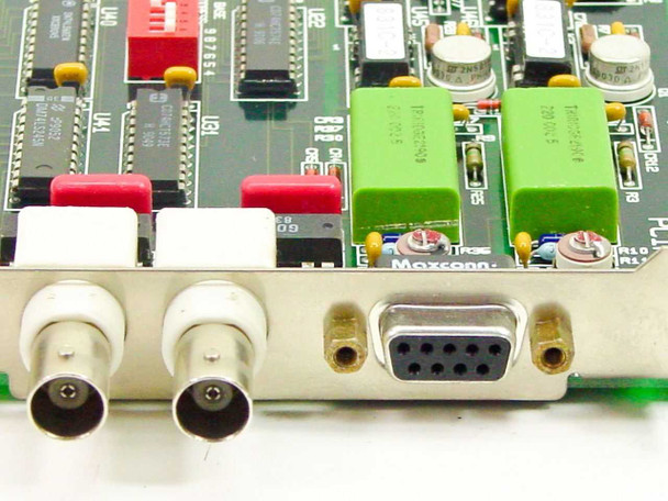 Keithley PC7422 PCIP-CNTR bracket end – two BNC connectors and DB9 female connector on rear bracket