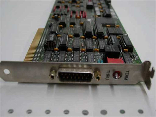 AST 5251/11 Twinax Emulator card – bracket end showing DB-15 twinax connector with TERM/THRU selector