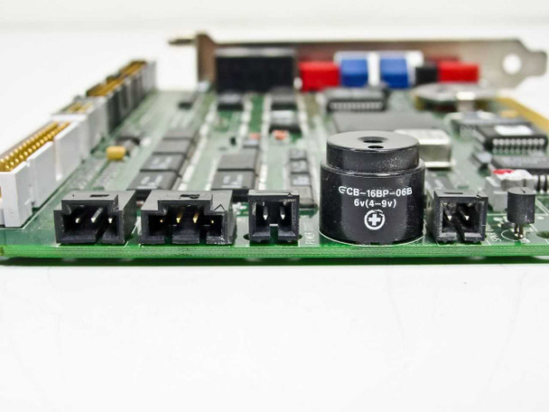 Cubix A3970 sensor card — close-up of onboard GCB-16BP-06B buzzer (6V, 4–9V) and 3-pin Molex-style internal sensor/fan headers along card edge