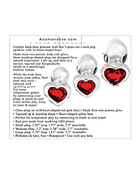 Adam & Eve Red Heart Gem Glass Plug Set Adam & Eve Red Heart Gem Glass Plug Set