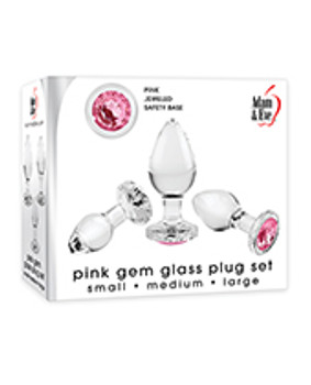Adam & Eve Pink Gem Glass Plug Set Adam & Eve Pink Gem Glass Plug Set