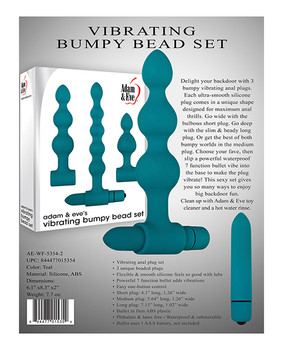 Adam & Eve Vibrating Anal Bumpy Bead Set - Teal Adam & Eve Vibrating Anal Bumpy Bead Set - Teal