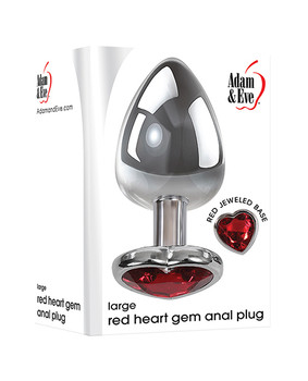 Adam & Eve Red Heart Gem Anal Plug - Large Red/chrome Adam & Eve Red Heart Gem Anal Plug - Large Red/chrome