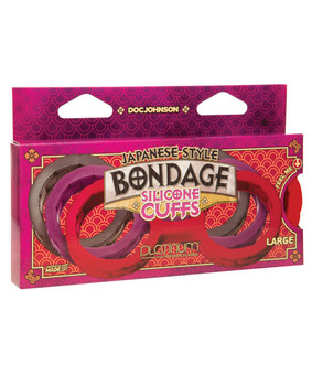 Japanese Bondage Silicone Cuffs Large - Red Japanese Bondage Silicone Cuffs Large - Red