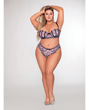 Embroidery Bra & G-string Lavender Embroidery Bra & G-string Lavender