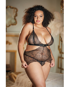 Allure Lace Peek A Boo Chemise & Ouverte G-string Qn Allure Lace Peek A Boo Chemise & Ouverte G-string Qn