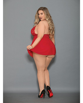 Euphoria Shorty Babydoll & Open Panty Red Euphoria Shorty Babydoll & Open Panty Red