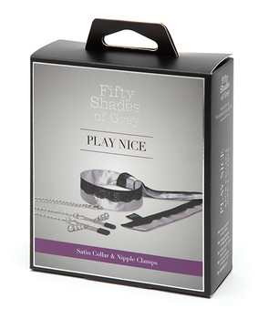 Fifty Shades Of Grey Play Nice Satin & Lace Collar & Nipple Clamps Fifty Shades Of Grey Play Nice Satin & Lace Collar & Nipple Clamps