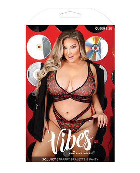 Vibes So Juicy Strappy Bralette & Panty Black Qn Vibes So Juicy Strappy Bralette & Panty Black Qn