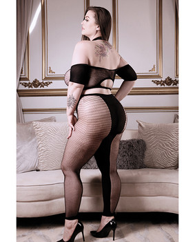 Sheer Fantasy Missing You Opaque & Net Off Should Top W/leggings Black Qn Sheer Fantasy Missing You Opaque & Net Off Should Top W/leggings Black Qn