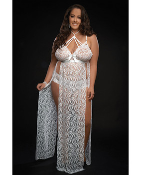 Lace Night Gown W/lace Pany Qn Lace Night Gown W/lace Pany Qn