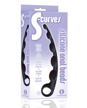 The 9's S-curved Silicone Anal Beads