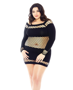 Nothing To Hide Nylon & Diamond Net Chemise Black Nothing To Hide Nylon & Diamond Net Chemise Black