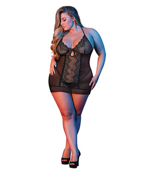 Sexy Time Sophia Chemise & G-string Black Qn Sexy Time Sophia Chemise & G-string Black Qn